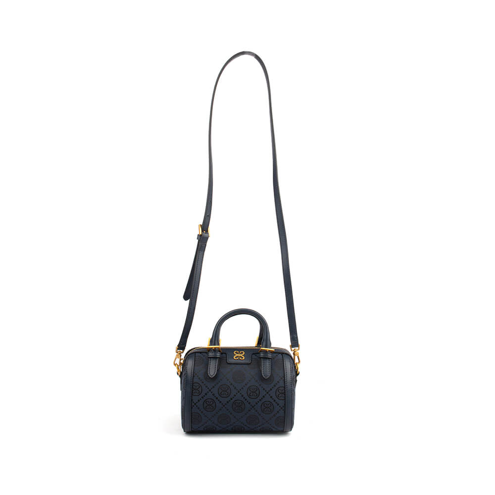 Navy monogram mini bag gold hardware