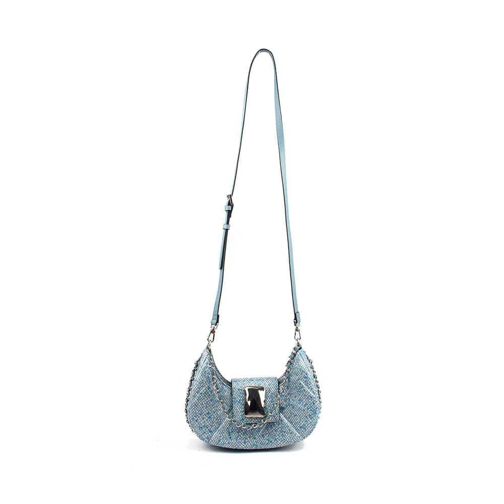 Glitter snake print hobo bag silver hardware