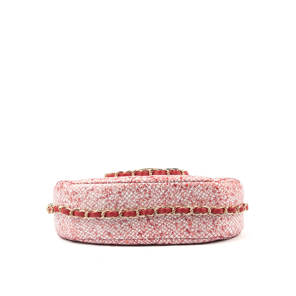 Women's pink tweed shoulder bag chain