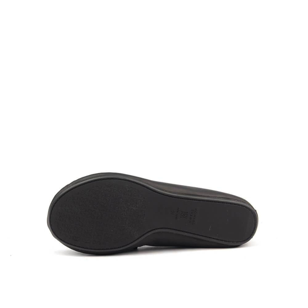 Sleek black leather loafer women's everyday shoe