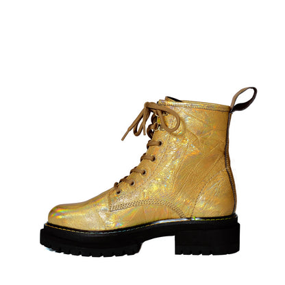 Step into Elegance with our Mettallic Gold Martens